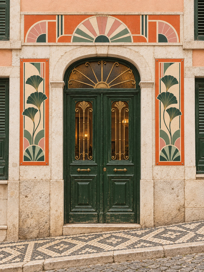 Groene Deur in Art Deco – Architectuur Poster