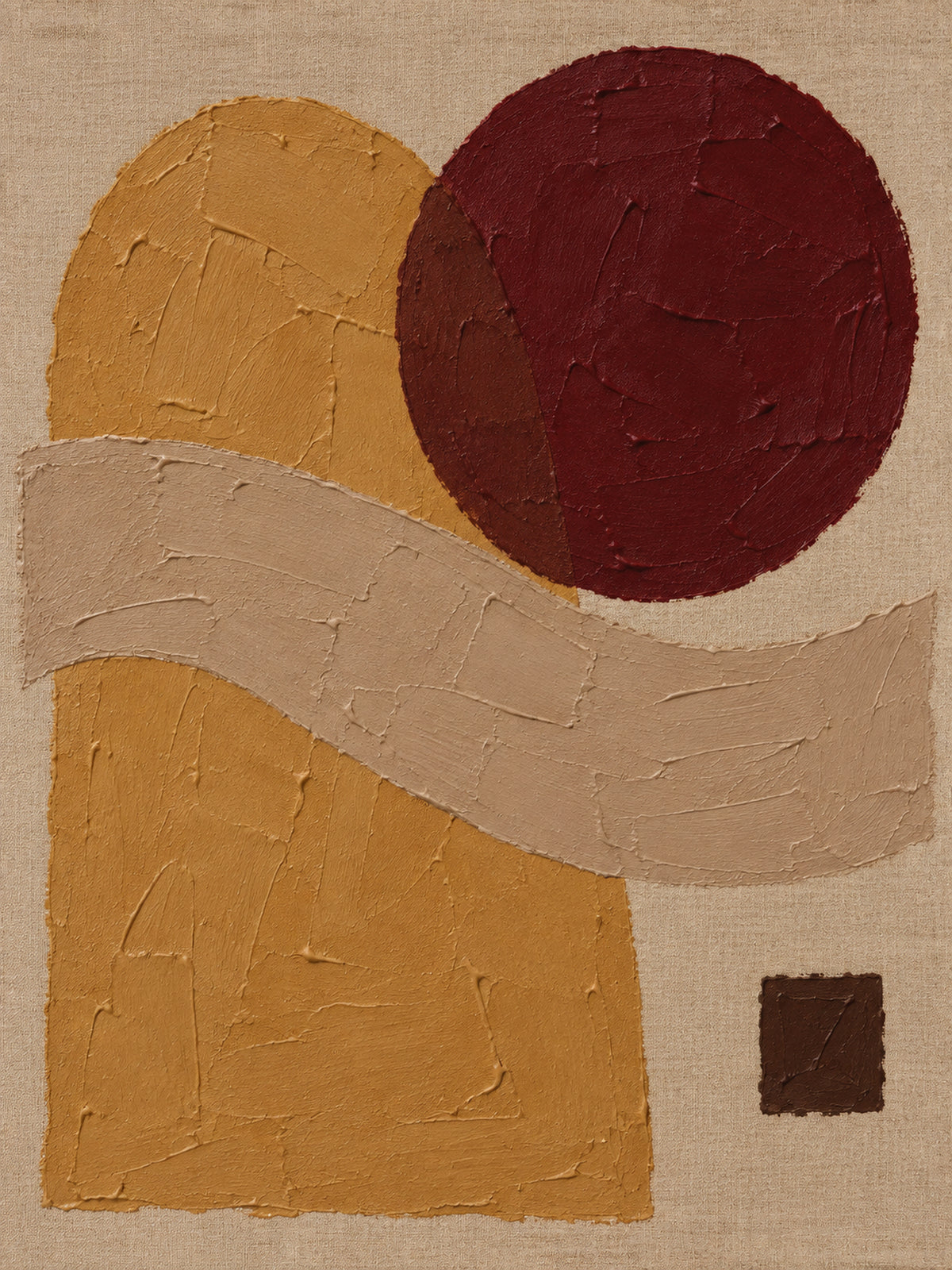 Oker & Bordeaux – Abstracte Poster
