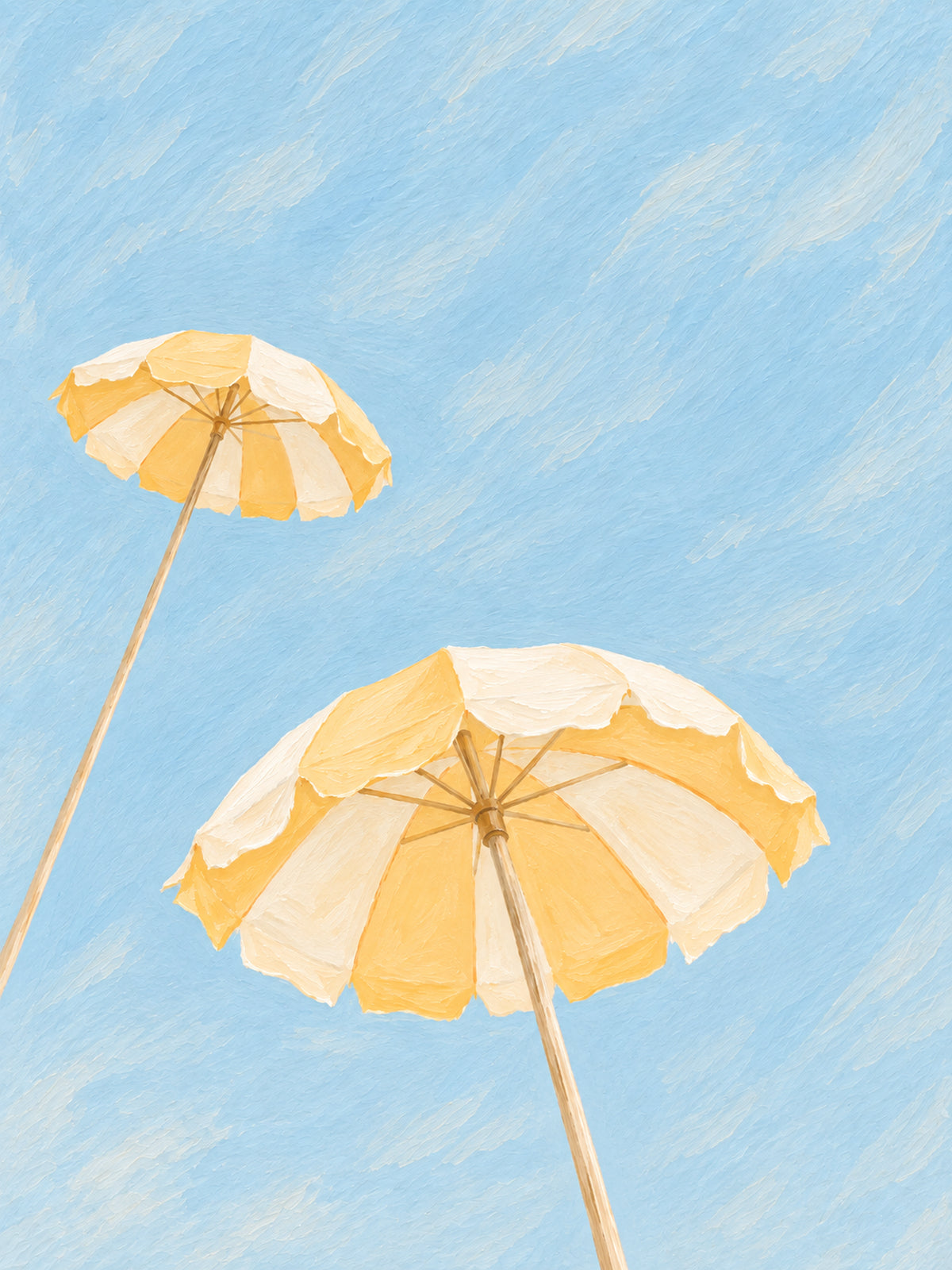 Parasols in de Zomerbries – Strand Poster