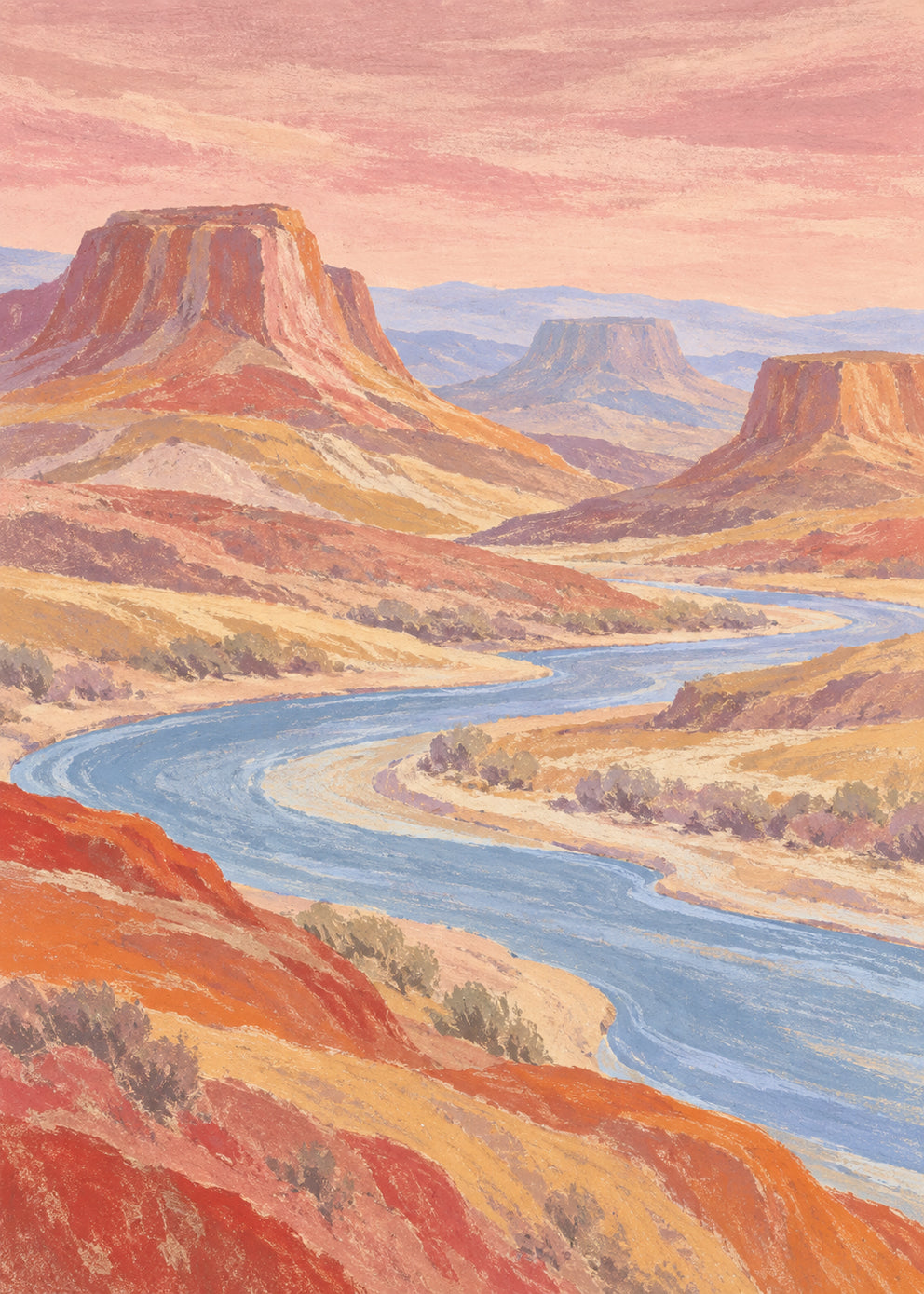 Rivier door de Canyon – Landschap Poster